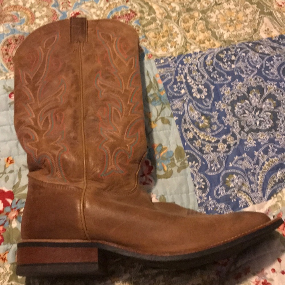 Justins boots calf high,  square toed size 11
